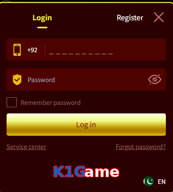 K1Game login preview